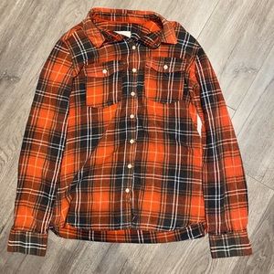 Orange and black flannel